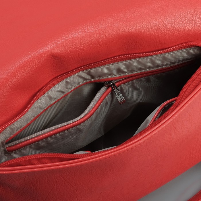 Сумка женская на молнии, регулируемый ремень, цвет красный