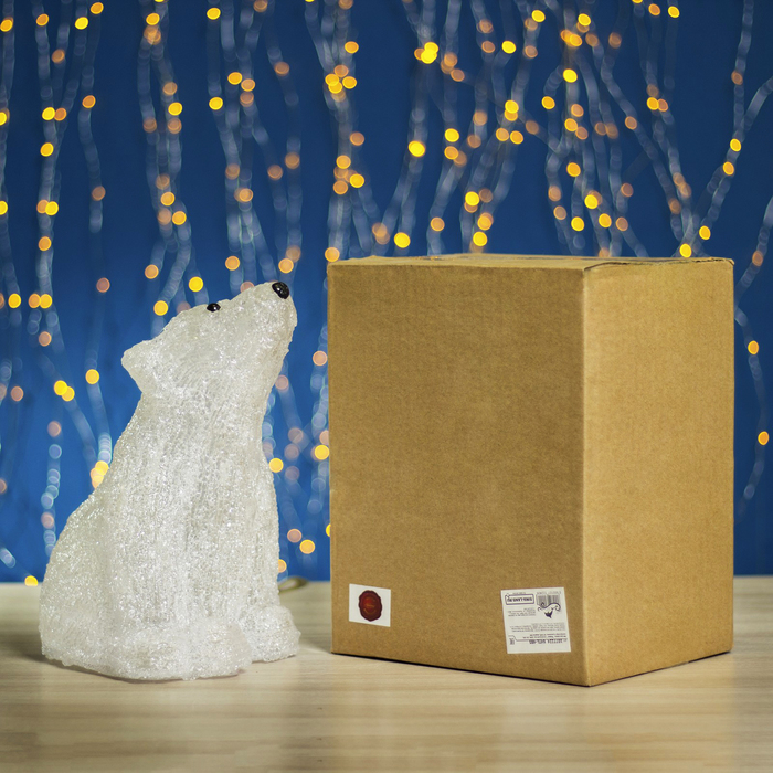 Фигура акрил. "Мишка" 16,5х21х26 см, 220V, 30 LED, контроллер 8 режимов, БЕЛЫЙ