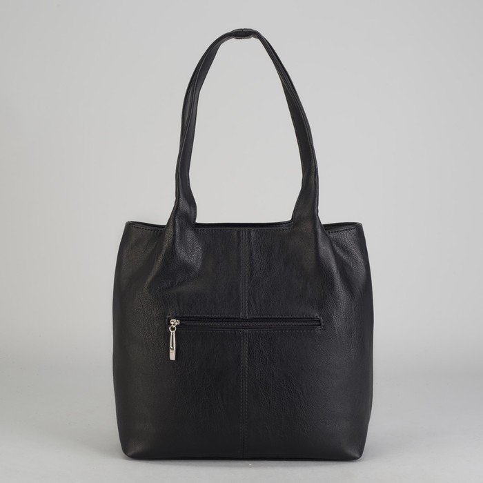 Сумка женская на молнии, 1 отделение, 1 наружный карман, чёрная