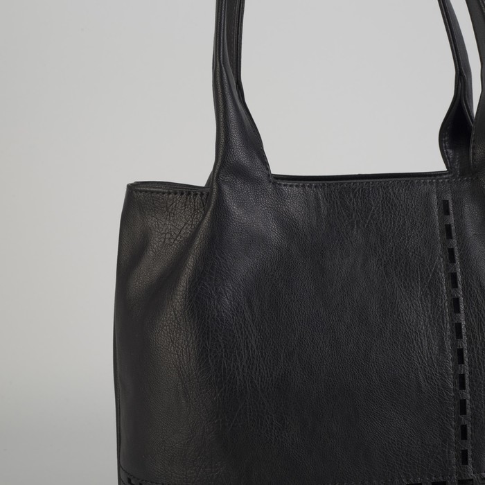 Сумка женская на молнии, 1 отделение, 1 наружный карман, чёрная