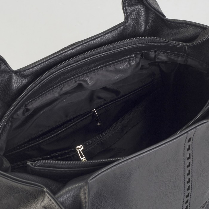 Сумка женская на молнии, 1 отделение, 1 наружный карман, чёрная