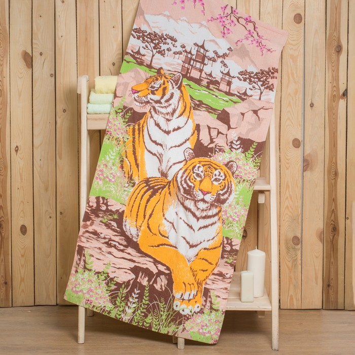 Полотенце "Collorista" Тигры 70х140 см, 260 гр/м2, 100% хлопок