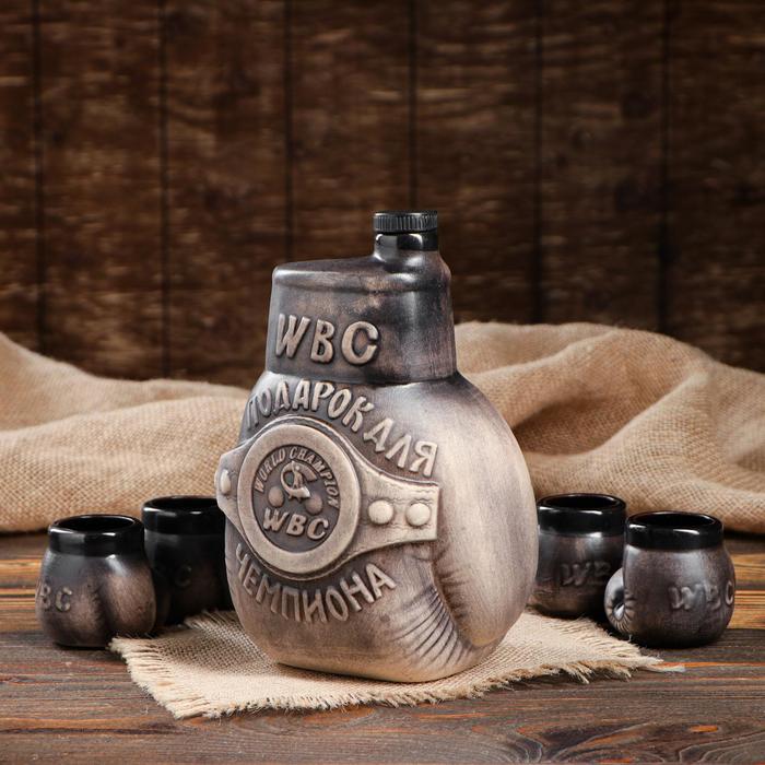 Штоф с рюмками "Перчатка" 5 предметов, 0,7 л/ 0,05 л