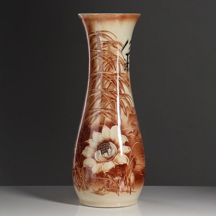 Ваза напольная "Осень" художественная роспись, бамбук