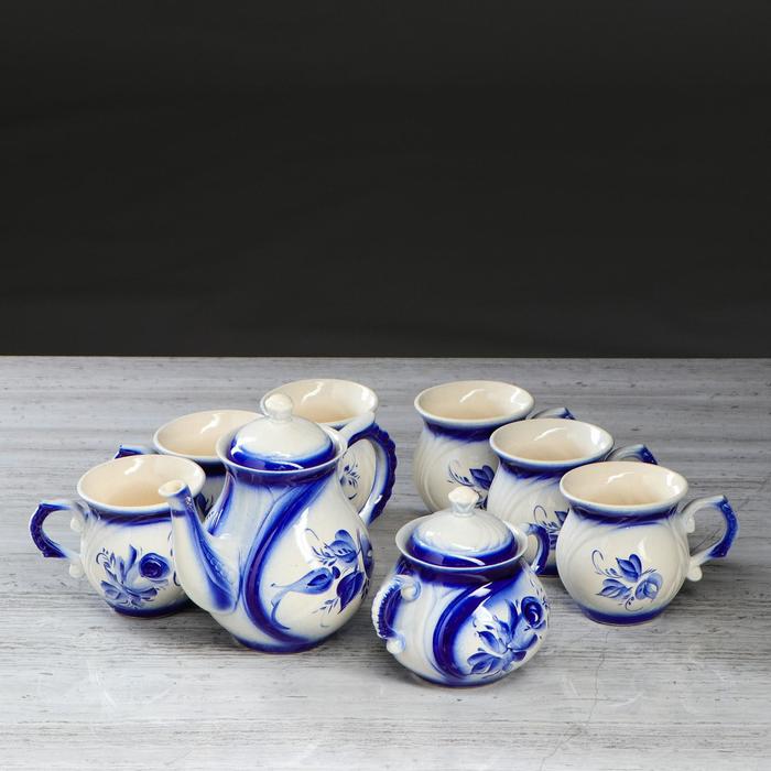 Набор чайный "Арго" гжель 1 л/ 0,4 л/ 0,3 л