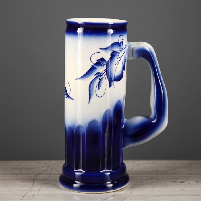 Кружка для пива "Рука" гжель, 1 л