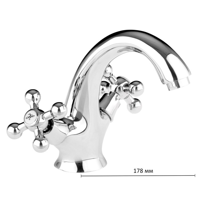 Смеситель для раковины Accoona A9071, двухрычажный, хром