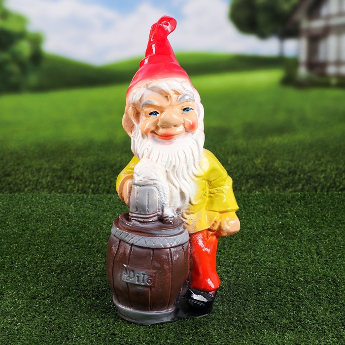 Садовая фигура "Гном-бармен", 41 см