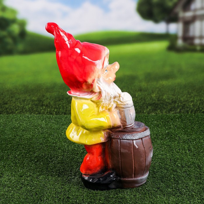 Садовая фигура "Гном-бармен", 41 см