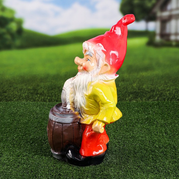 Садовая фигура "Гном-бармен", 41 см