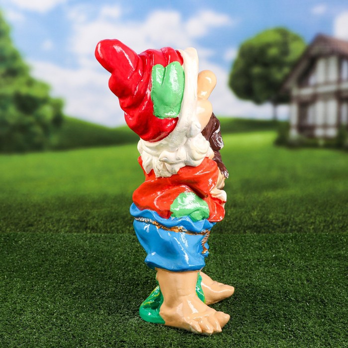 Садовая фигура "Гном с собакой", 46 см