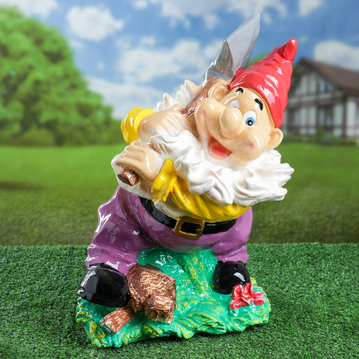 Садовая фигура "Гном с топором", большая, 46 см