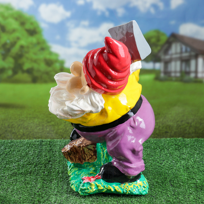 Садовая фигура "Гном с топором", большая, 46 см