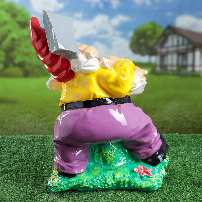 Садовая фигура "Гном с топором", большая, 46 см