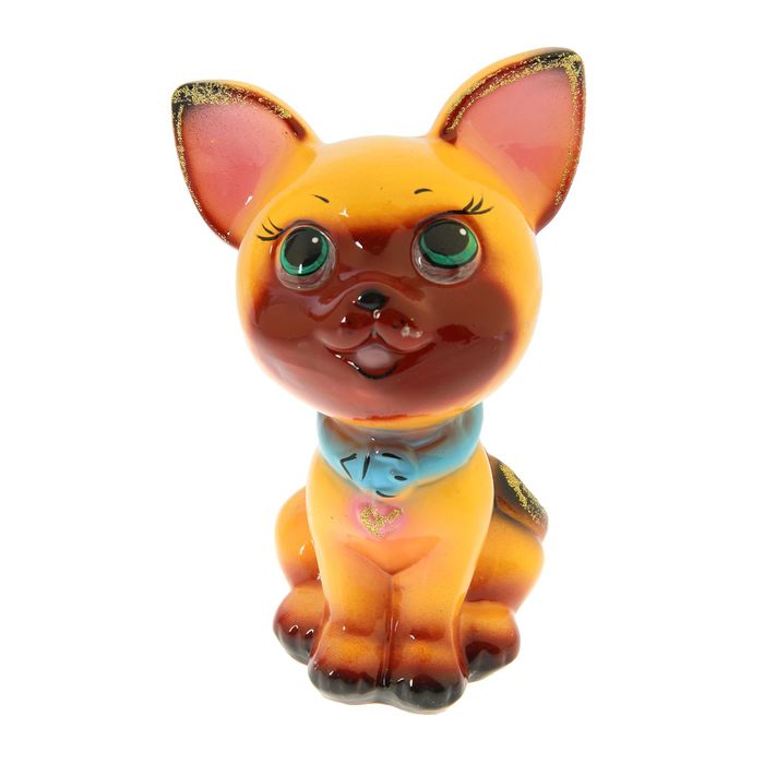 Копилка "Гаврик" глянец, жёлтая, сиамская