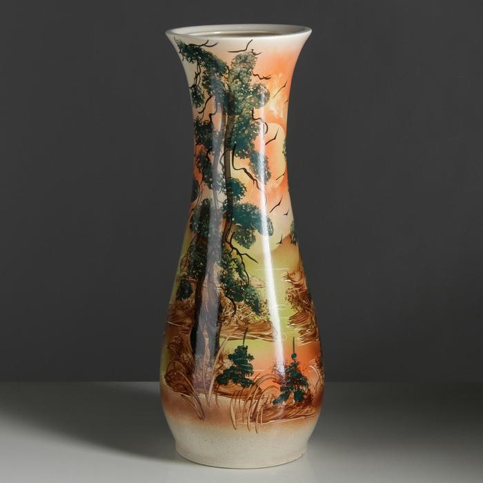 Ваза напольная "Осень" природа, бежево-коричневая