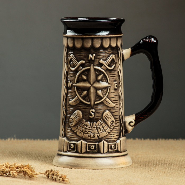 Кружка для пива "Флинт" шамот, 0,5 л, микс