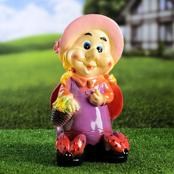 

Садовая фигура "Гном Божья коровка", разноцветная, 32 см, микс