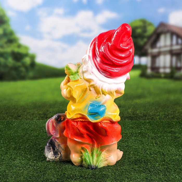 Садовая фигура "Гном с морковкой", фиолетовый кафтан, 46 см