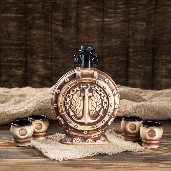 Штоф с рюмками "Беседка" 5 предметов 0,5/0,05 л