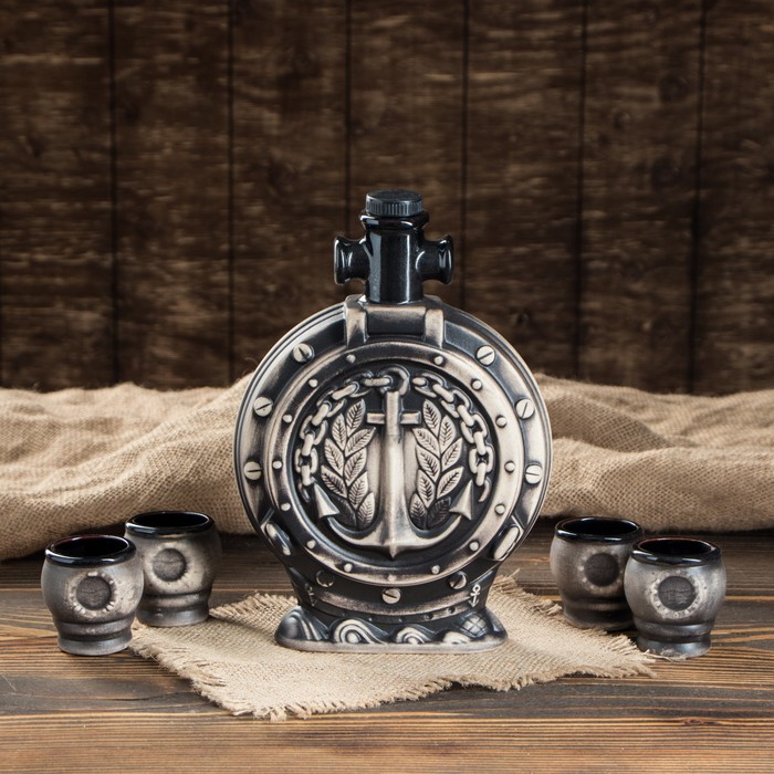 Штоф с рюмками "Беседка" 5 предметов 0,5/0,05 л