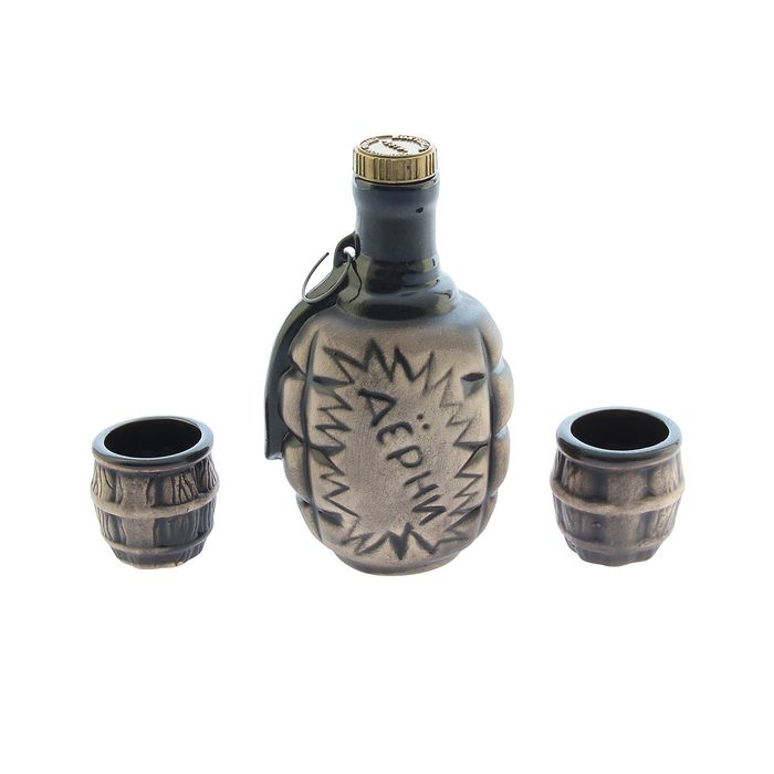 Штоф с рюмками "Лимонка" 3 предмета, 0,25 л/0,05 л