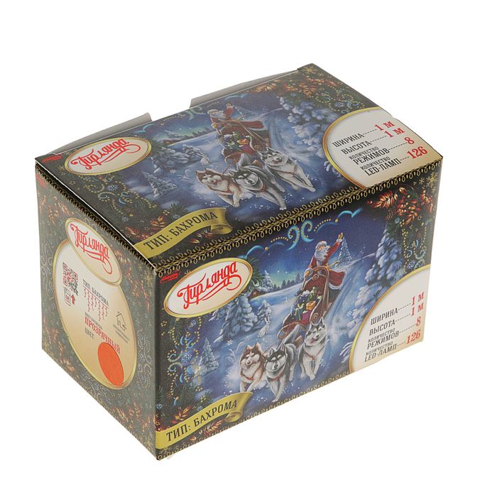 Гирлянда "Бахрома" Арка, Ш:1 м, В:1 м, Н.С. LED-126-220V, контр. 8 р. КРАСНЫЙ