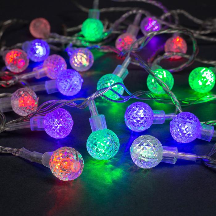 НИТЬ, 5м. с насад. “Мини фонарик”, Н.С. LED-20-220V, моргает, МУЛЬТИ