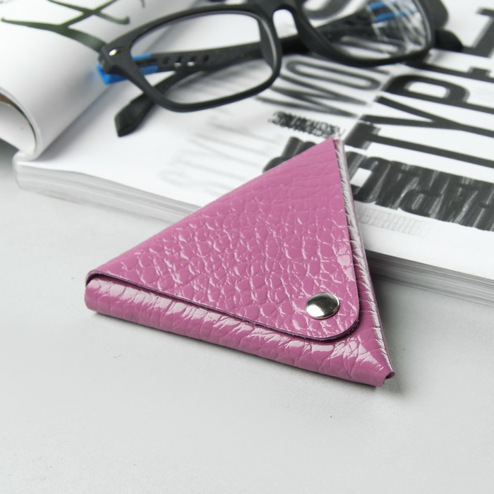 Футляр для монет на кнопке, кайман, цвет сиреневый