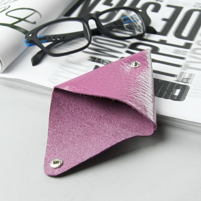 Футляр для монет на кнопке, кайман, цвет сиреневый