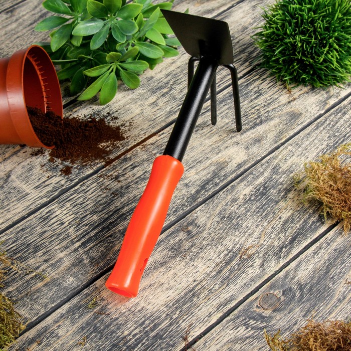 Мотыжка комбинированная, длина 24 см, пластиковая ручка, «Дачник»