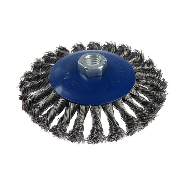 Щетка металлическая TUNDRA, для УШМ крученая "тарелка" М14, 125 мм
