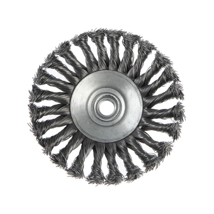 Щетка металлическая TUNDRA, для УШМ крученая "тарелка" М14, 125 мм