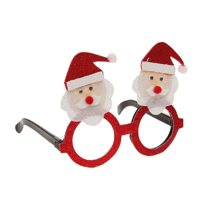 Карнавальные очки "Дед Мороз", красная оправа