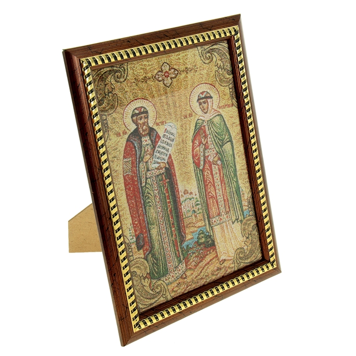 Икона в рамке "Святые благоверные князь Петр и княгиня Феврония", гобелен