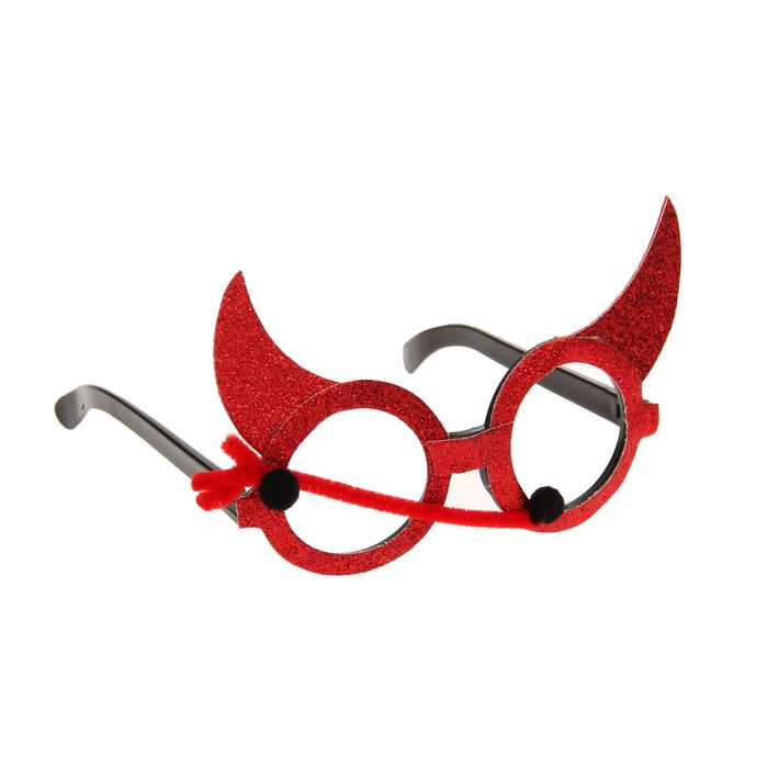 Очки карнавальные "Чертик", с рожками