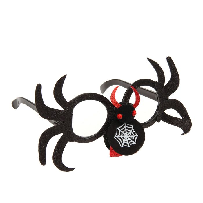 Очки карнавальные "Паук", красные усики