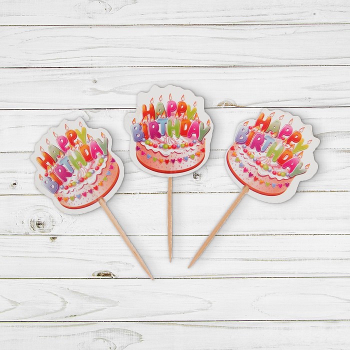 Пика для канапе "Праздничный торт" (набор 12 шт)