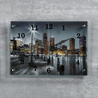 Часы настенные, серия: Город, "Набережная", 25х35  см