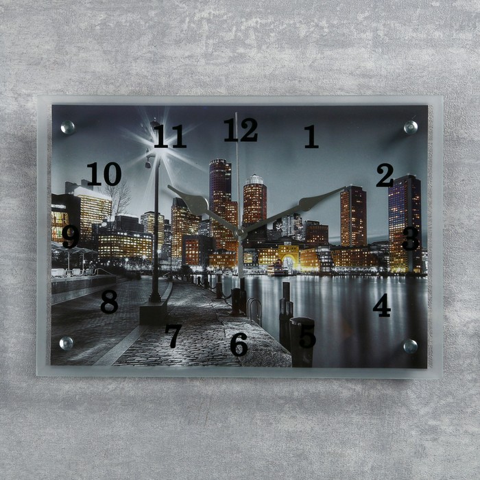 Часы настенные, серия: Город, "Набережная", 25х35 см