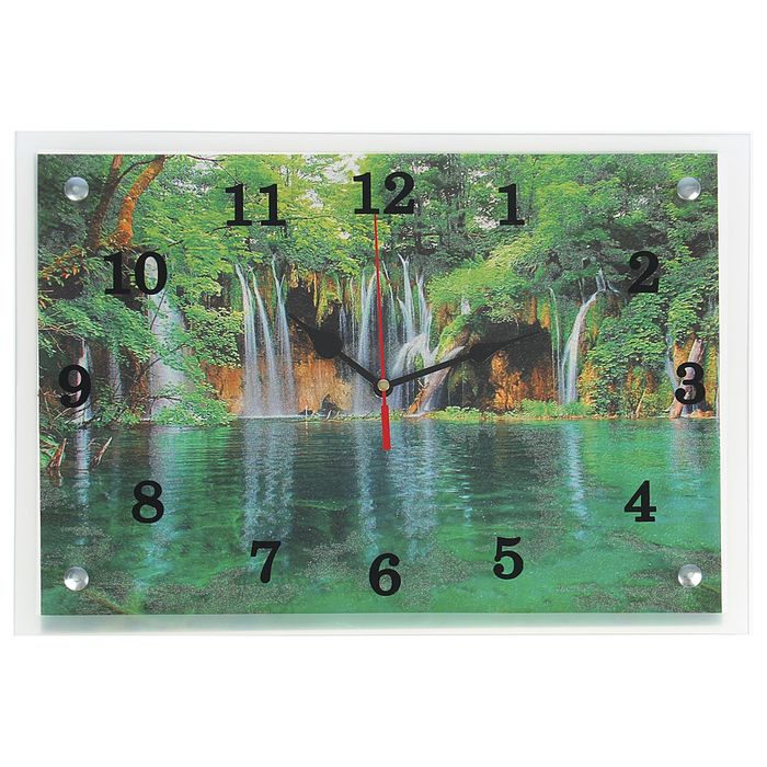 Часы настенные прямоугольные "Водопад", 25х35 см микс
