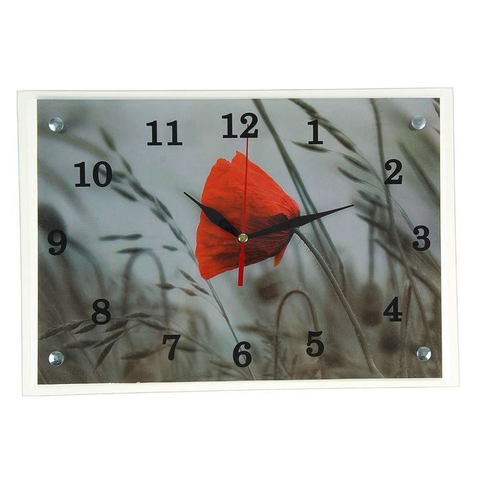 Часы настенные прямоугольные "Мак", 25х35 см микс