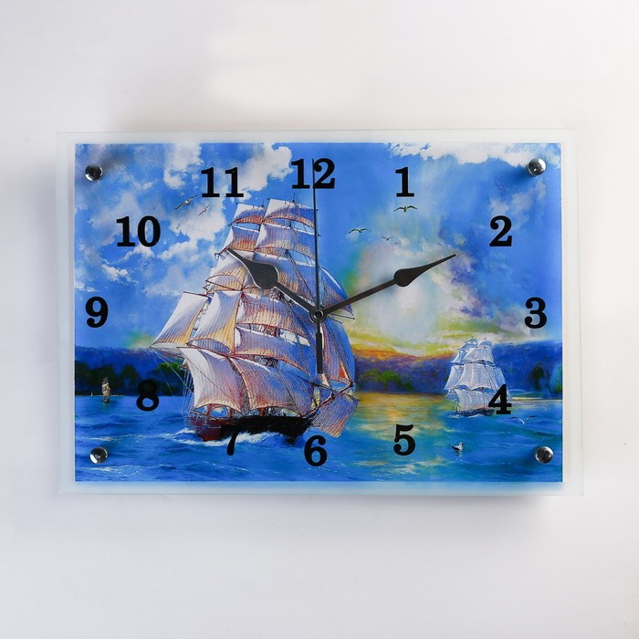 Часы настенные, серия: Море, "Корабли", 25х35 см
