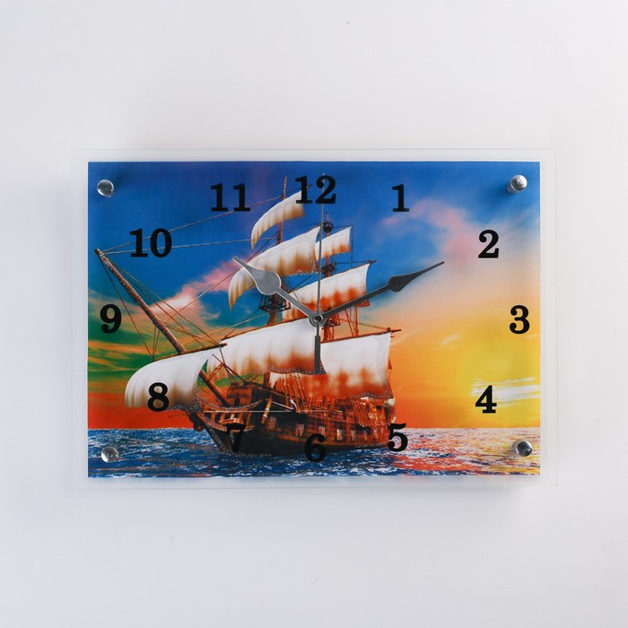 Часы настенные, серия: Море, "Парусный корабль", 25х35 см, микс