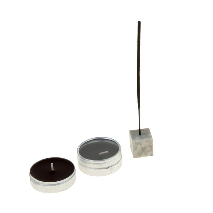 Набор 4 свечи, 30 палочек Масала, подставка Корица - Сандал