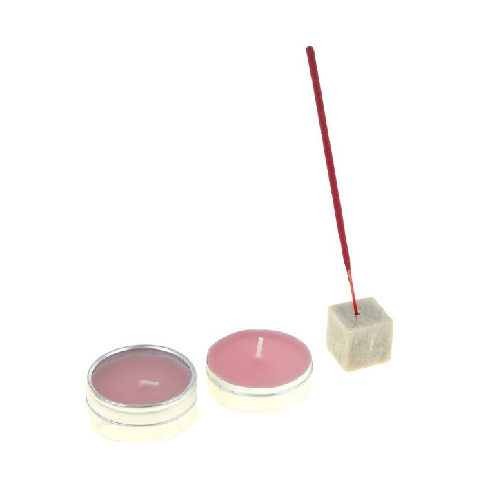 Набор 4 свечи, 30 палочек Масала, подставка Дыня - Мускат