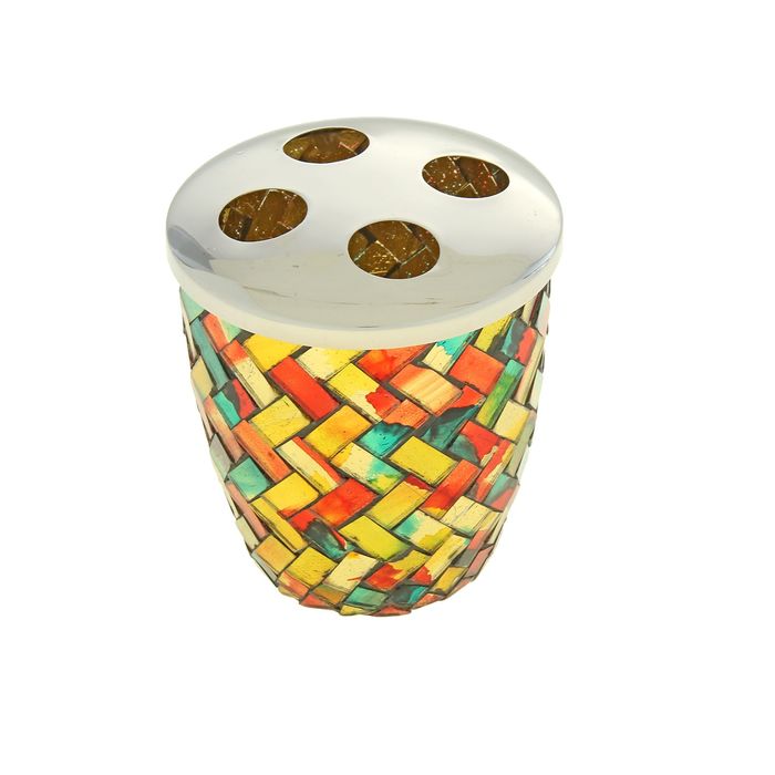 Набор для ванны "Мозаика", 5 предметов: дозатор, мыльница, 3 стакана