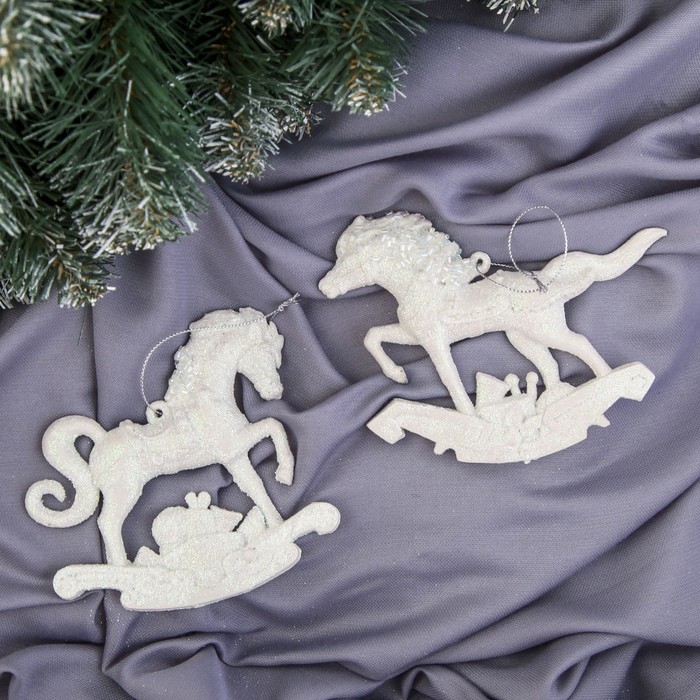 Ёлочная игрушка "Белый конёк" микс