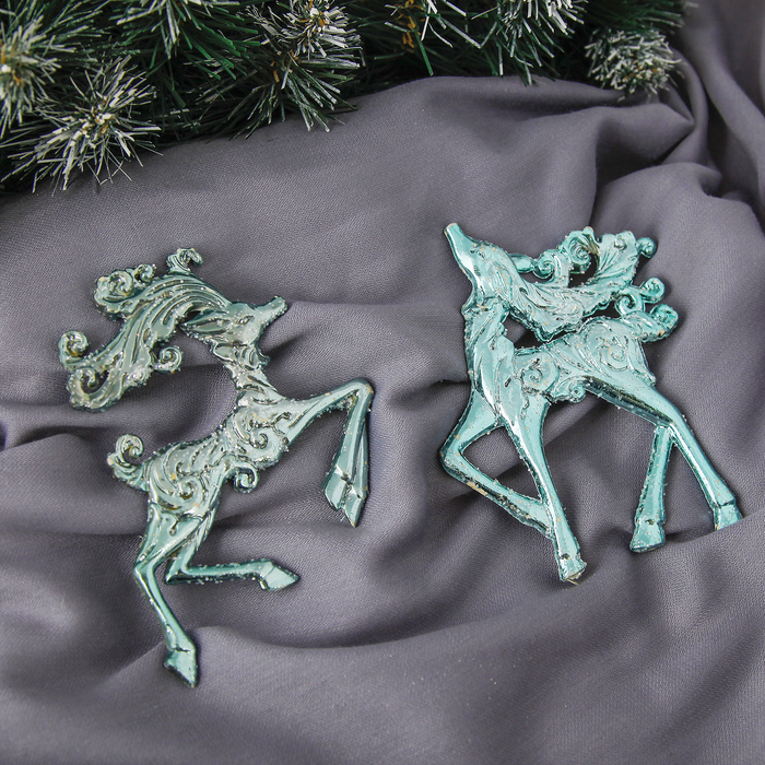 Ёлочная игрушка "Бирюзовый олешка" микс