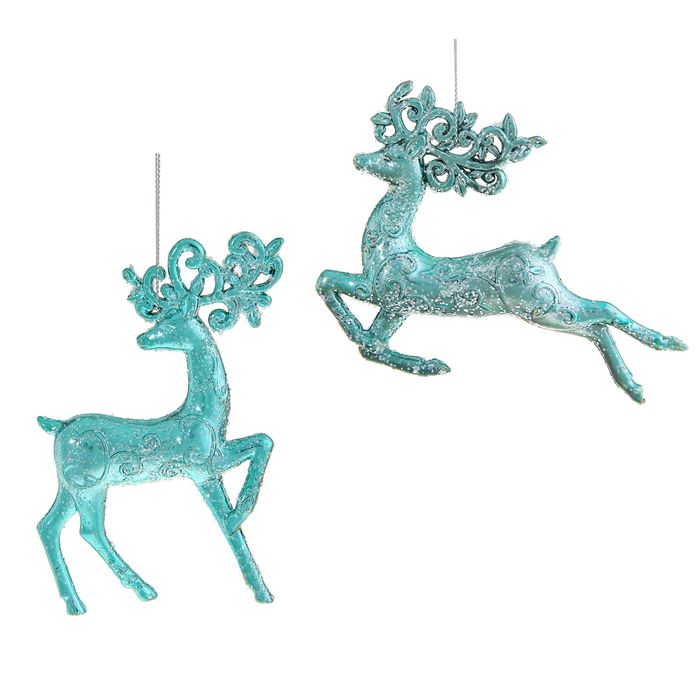 Ёлочная игрушка "Серебряное копытце" (бирюза) микс